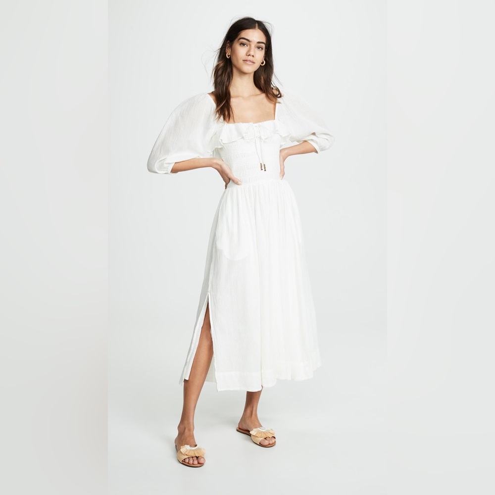 Free People Oasis Midi Dress In White - Never Worn - Tags Still On - Size Small